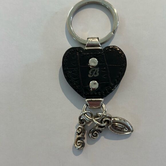 BRIGHTON Leather Heart  Keychain W/Charms - Picture 2 of 3